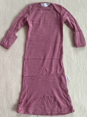 Simply Merino 100% Merino Wool Baby Sleep Gown Dusty Rose 0-3 Months